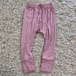 Girls Kate Quinn Pink Ribbed Leggings 3T modal